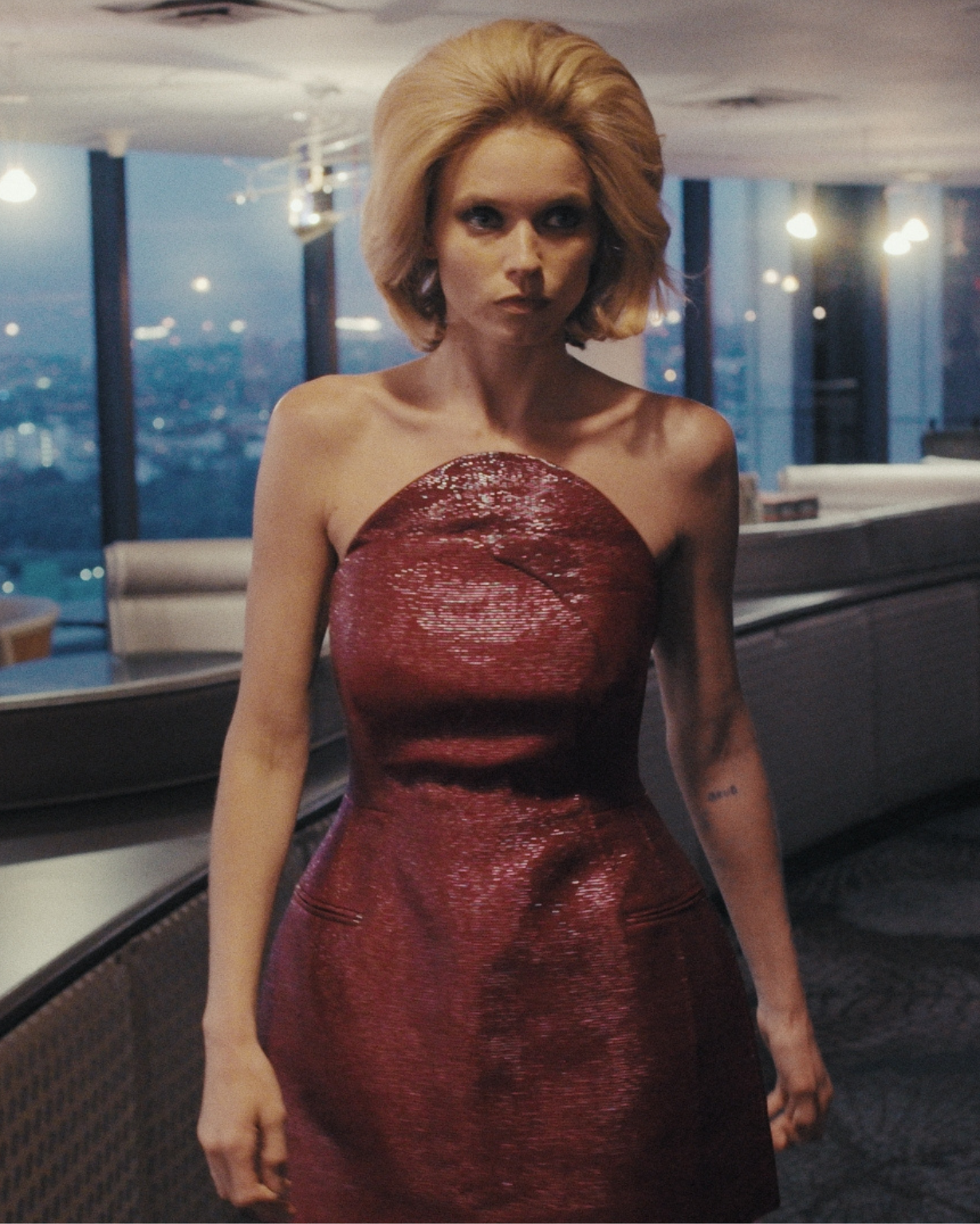CAMILLA AND MARC PF26 Sana Strapless Mini Dress in burgundy