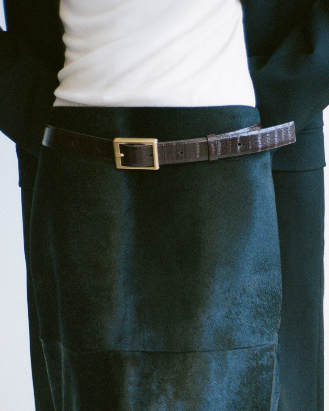 CAMILLA AND MARC PF26 Sonny Eel Belt Black