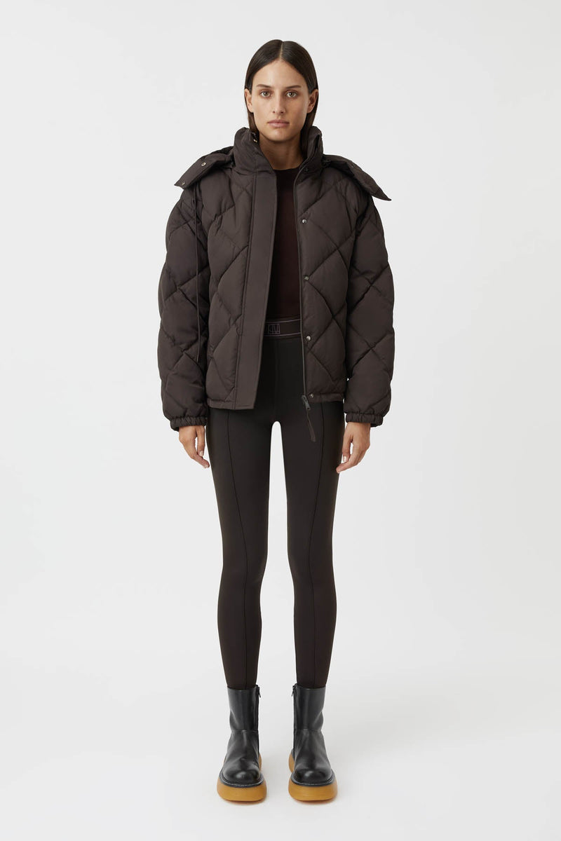 Wynston Quilted Puffer Jacket in Mocha Brown - CAMILLA AND MARC® C&M