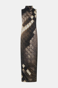 Ghost view CAMILLA AND MARC Asper Maxi Dress in Chocolate Print with a sleeveless column silhouette.