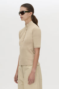 Aubrey Elbow Sleeve Rib Top