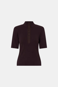 Aubrey Elbow Sleeve Rib Top
