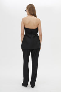 Back view CAMILLA AND MARC Cassie Bodice Top in Black with a tailored strapless silhouette.