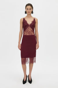 Cora Lace Trim Pencil Skirt