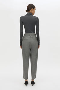 Back View - CAMILLA AND MARC tailored Crest Cropped Pant in grey marle.