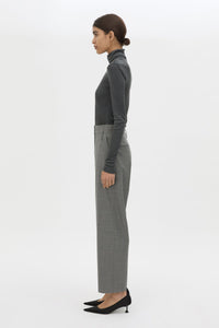 Side View - CAMILLA AND MARC tailored Crest Cropped Pant in grey marle.