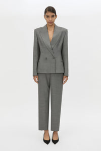 Front view CAMILLA AND MARC Crest Fitted Blazer in Grey Marle with the Crest Pant.