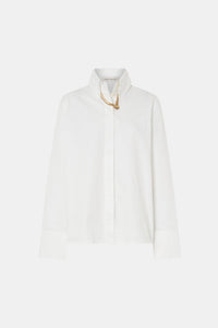 Ghost view CAMILLA AND MARC Denis Long Sleeve Shirt in White with man‑style tailoring and snake chain detail.