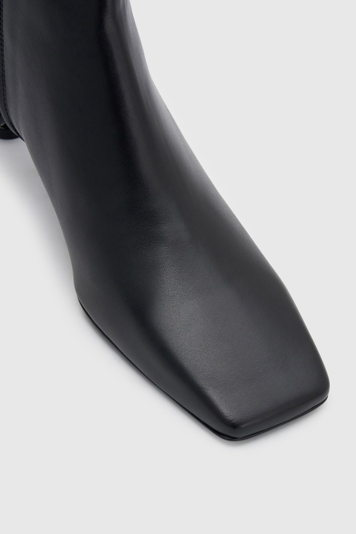 Cropped view CAMILLA AND MARC Hudson Mid‑Calf Boot in Black Nappa leather, made in Italy.