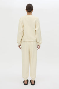 Back view CAMILLA AND MARC Idris Track Pant in Ecru styled with relaxed fit.