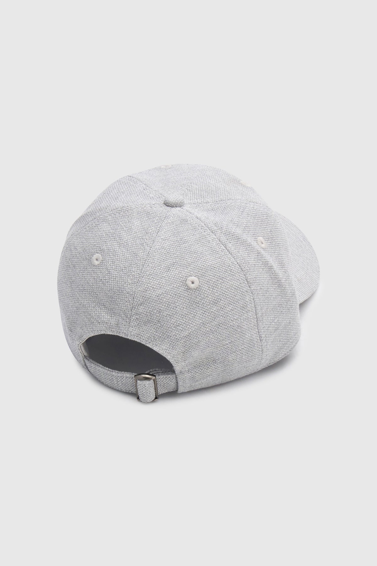 Back view CAMILLA AND MARC Isolde Embroidered Logo Cap in Grey Marle and black with front embroidered artwork.