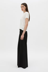 Side view CAMILLA AND MARC Lucinda graphic tee in soft white.