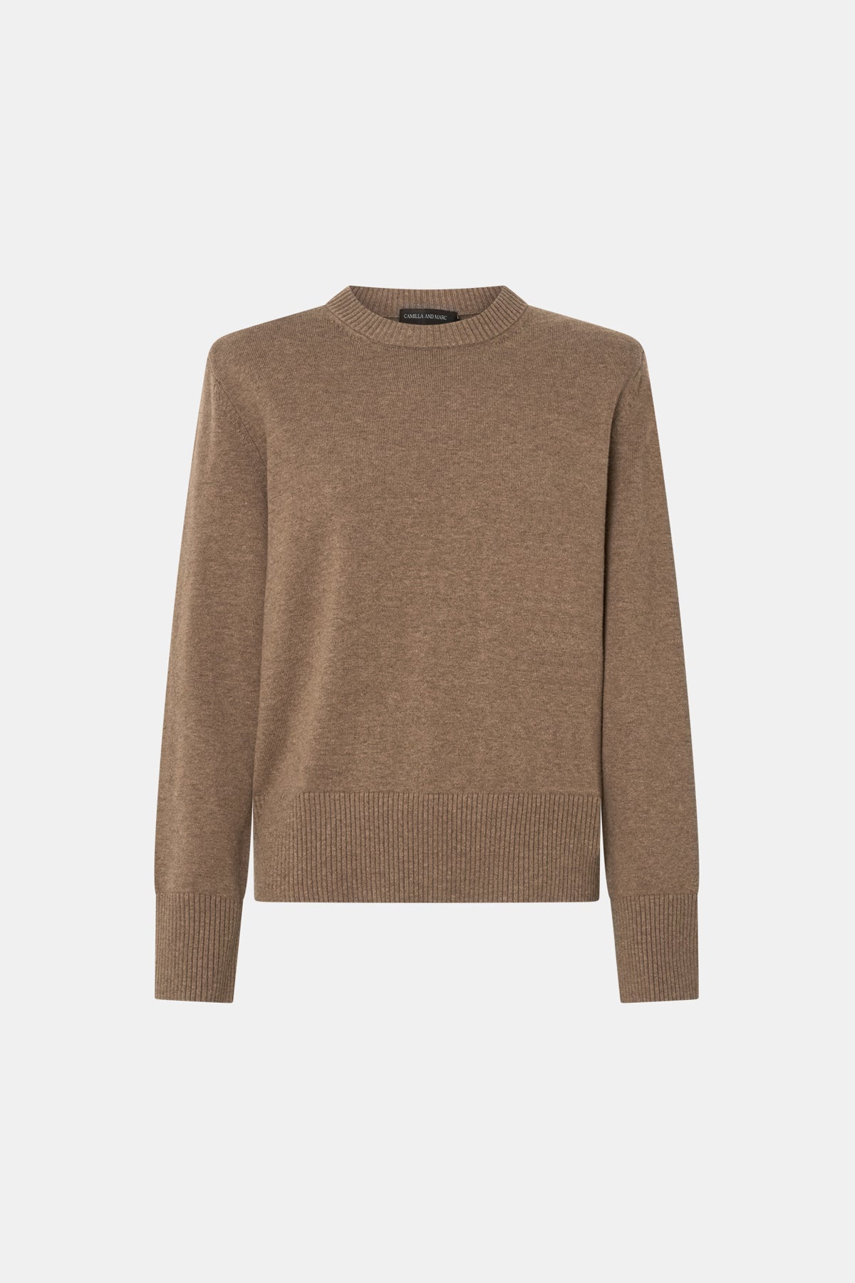 Ghost view CAMILLA AND MARC Malo Sweater in Fawn with cropped relaxed silhouette and long sleeves.