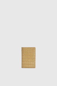 Ghost view CAMILLA AND MARC Mette Croc Card Wallet in mustard croc‑embossed leather.