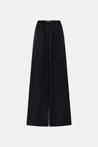 Ghost view CAMILLA AND MARC Mirage Lounge Pant in Black, featuring high lustre satin, and a relaxed fit.
