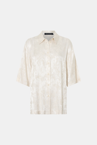 Ghost view CAMILLA AND MARC Naidee Satin Short Sleeve Shirt in ivory white.