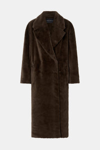 Ghost view CAMILLA AND MARC Nala Furry Coat in Truffle.