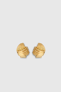 Ghost view CAMILLA AND MARC Odin Earrings 18k gold-plated geometric knot earrings.