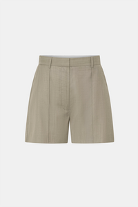 Ghost view CAMILLA AND MARC Seri Tailored Short in Stone Marle with a mid‑rise tailored cut and buckle detail.