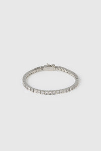 Front ghost view CAMILLA AND MARC Sloane Bracelet in Silver finished with rhodium plating.