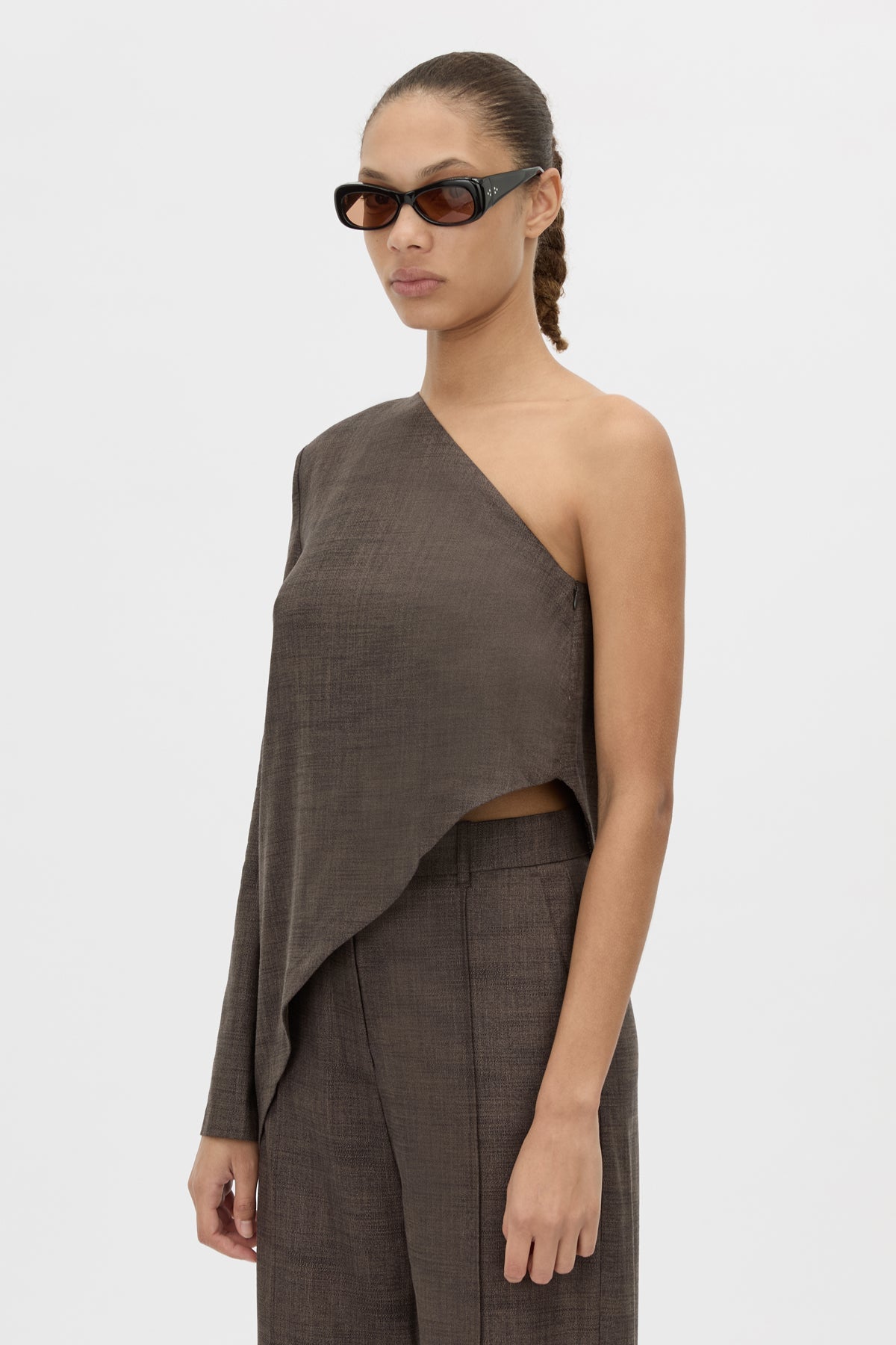 Verna Asymmetric Shoulder Top