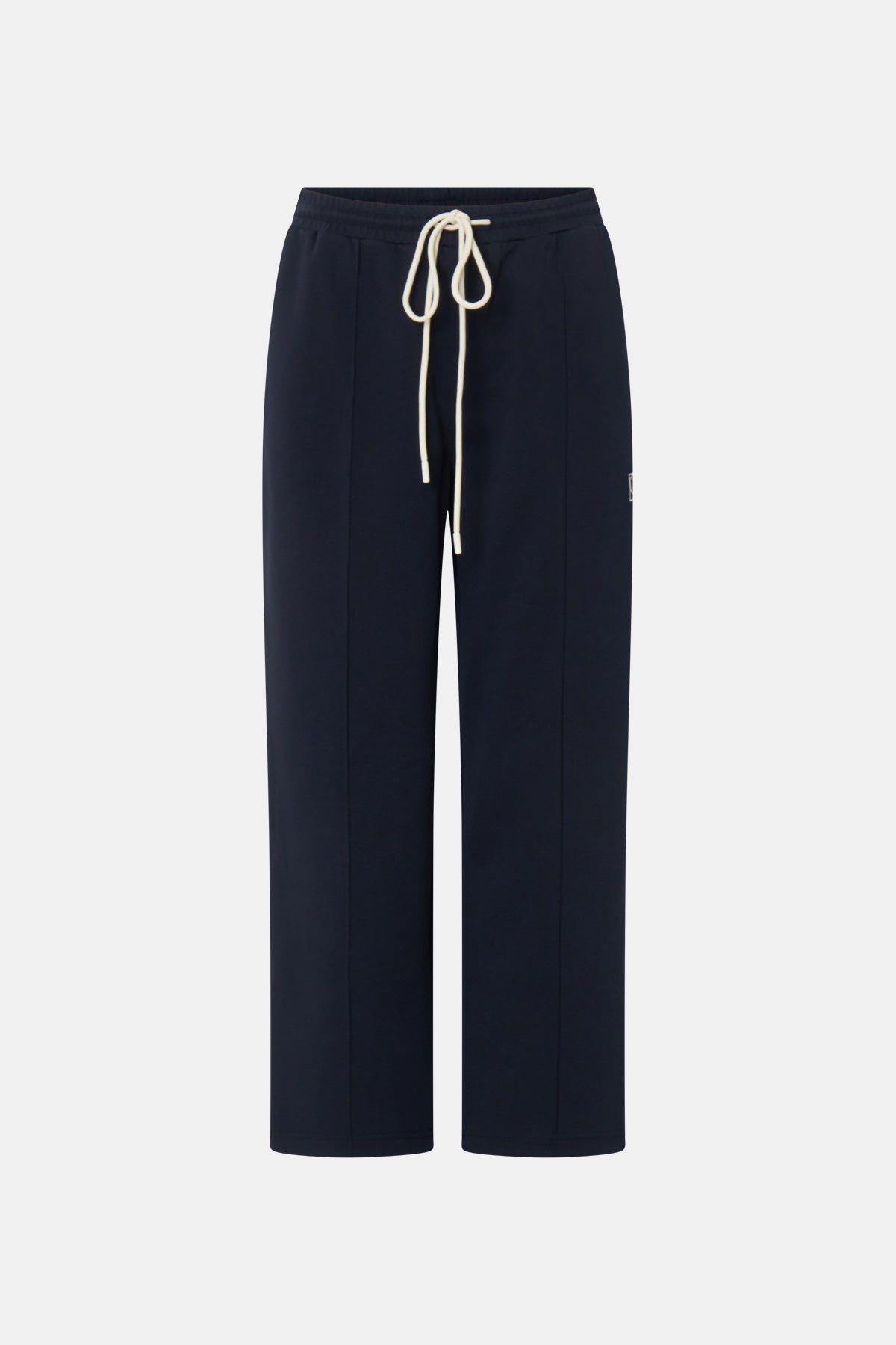 Ghost view CAMILLA AND MARC Zylus straight-leg tracksuit pant in navy with embroidered monogram.