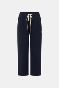 Ghost view CAMILLA AND MARC Zylus straight-leg tracksuit pant in navy with embroidered monogram.