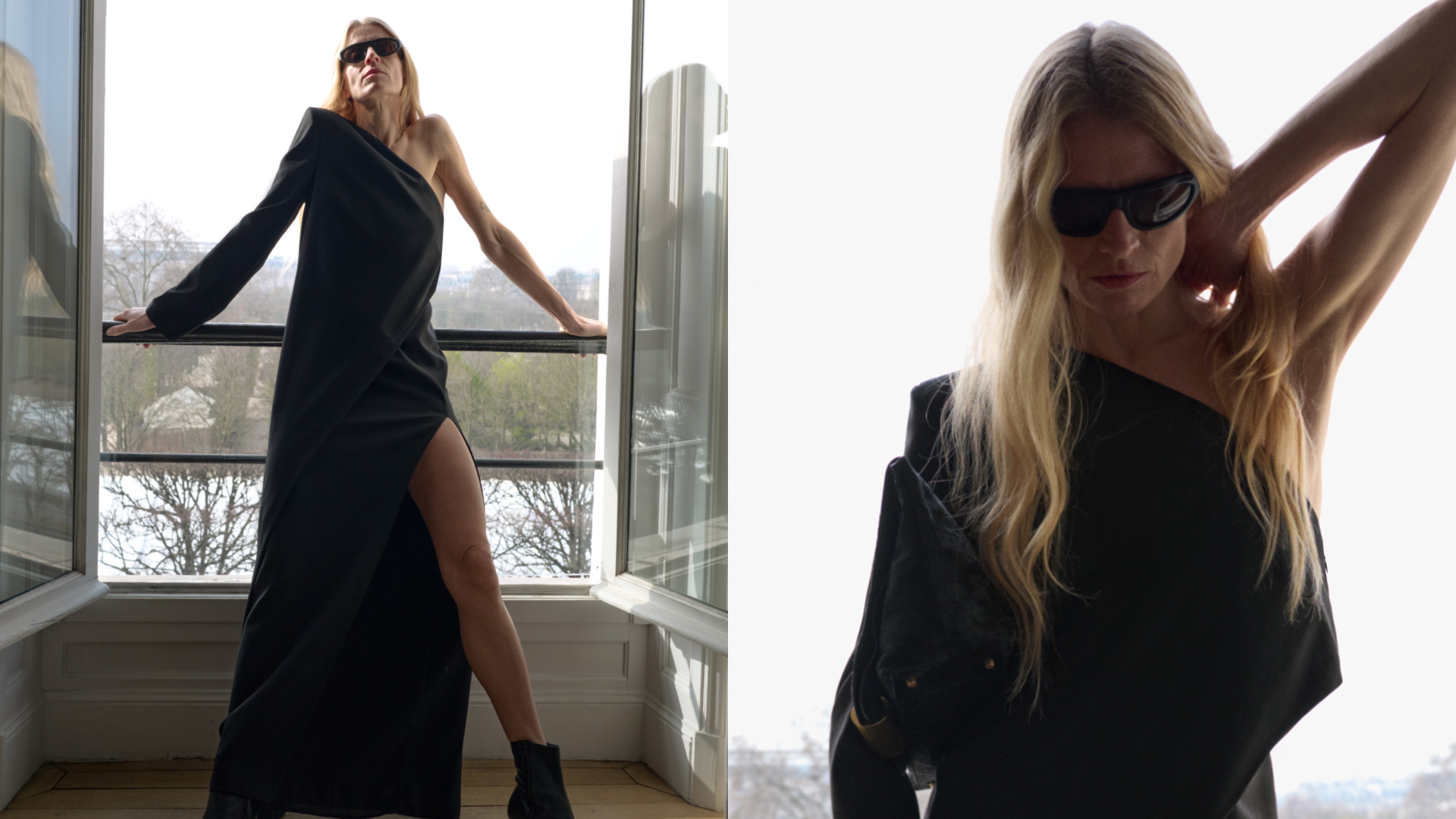 Camilla and Marc PF26 Campaign image of Ciran Asymmetric Maxi Dress