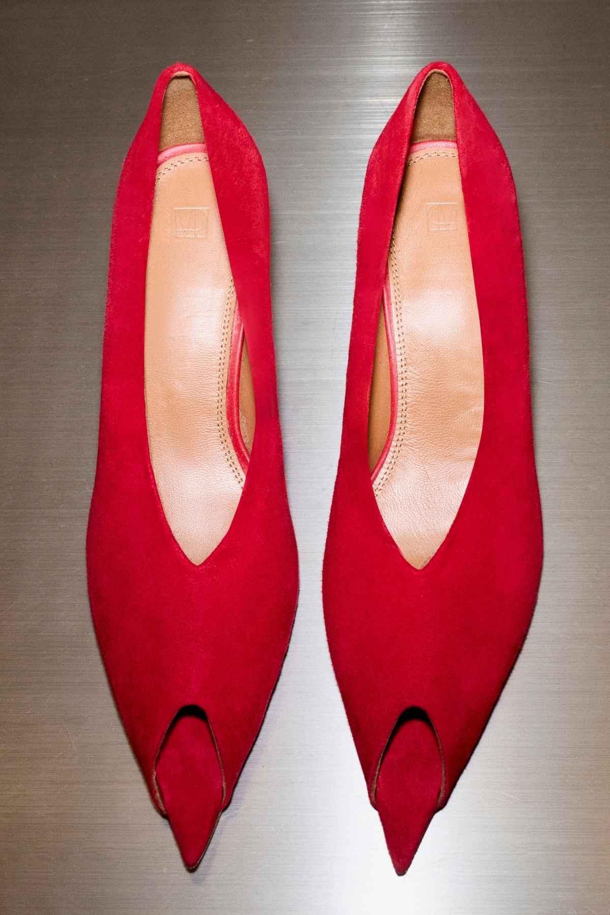Rhys Suede Peep Toe Pump