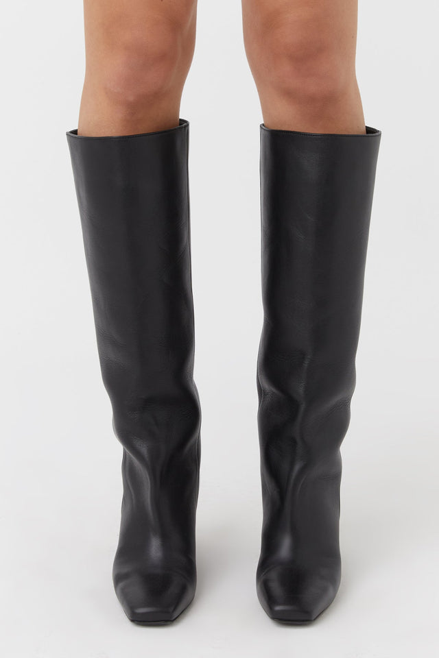 Cosmos Leather Knee High Boot in Black CAMILLA AND MARC C M