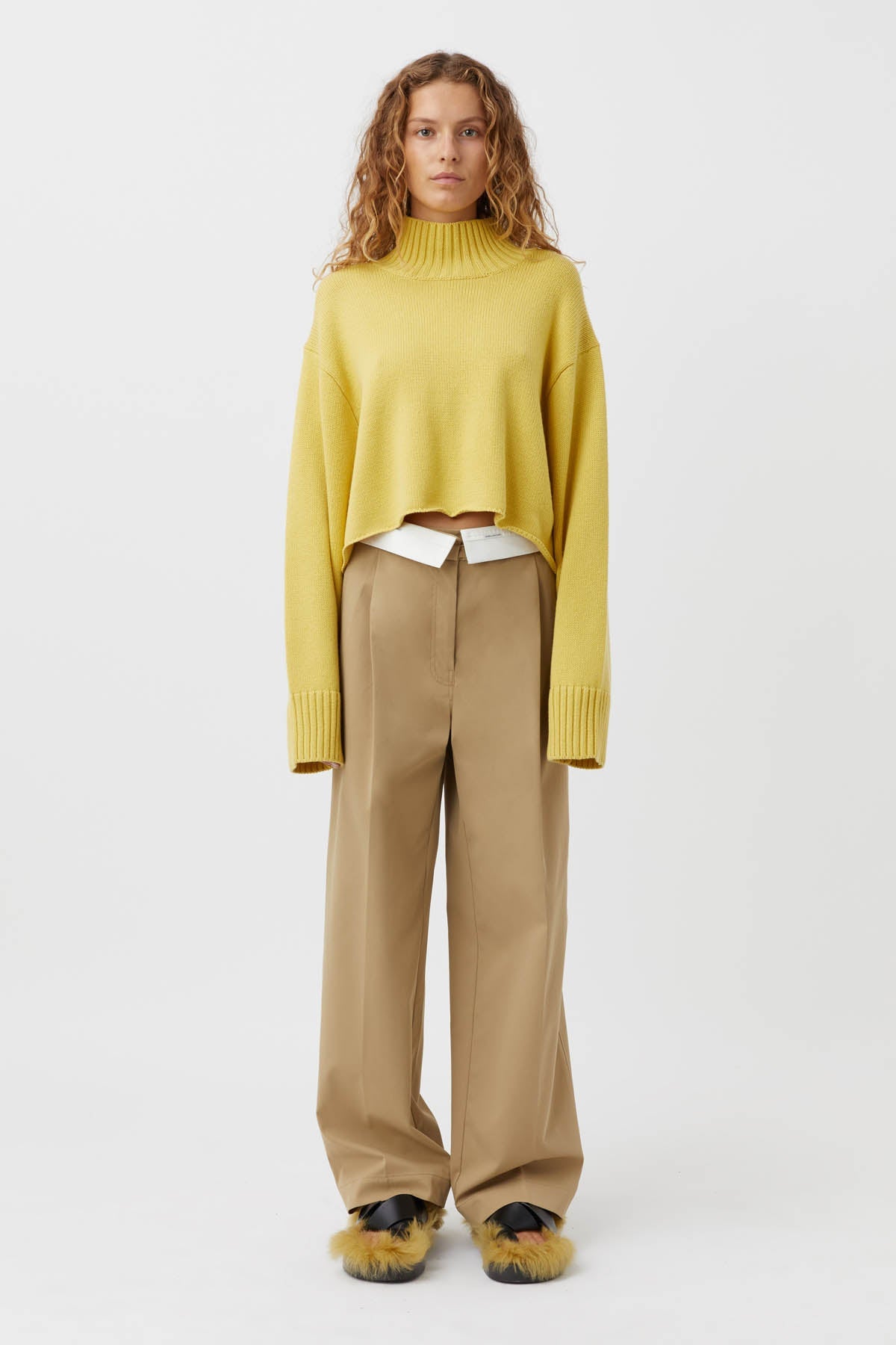 Aleksy Turtleneck Knit Sweater in Mustard Yellow - CAMILLA AND