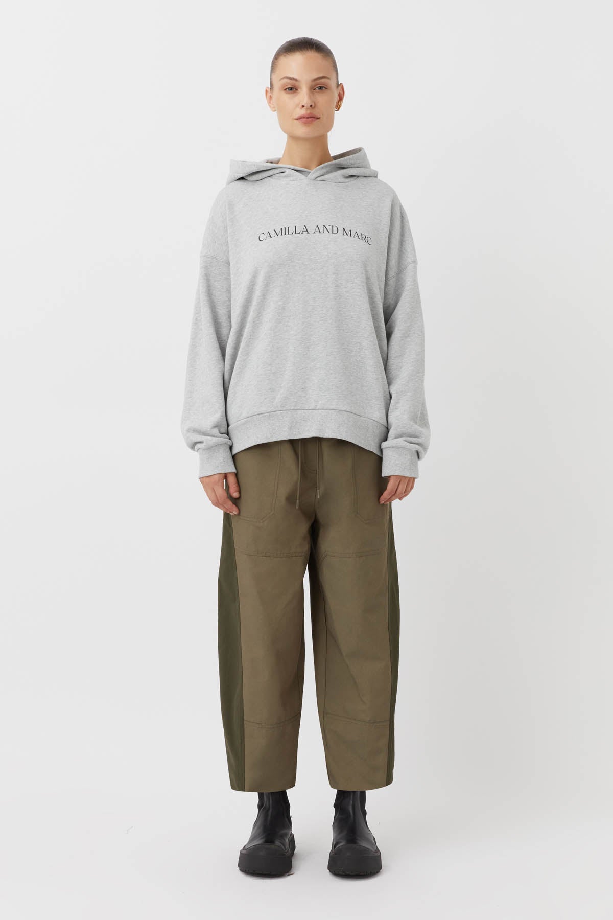 Asher Logo Hoodie in Grey CAMILLA AND MARC Official C M