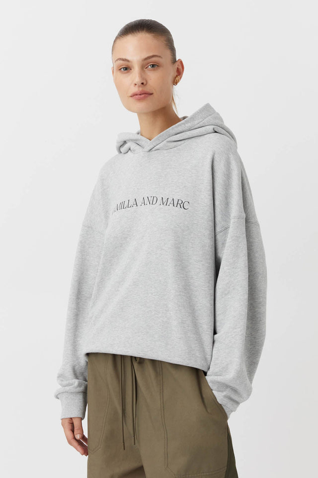 Asher Logo Hoodie in Grey CAMILLA AND MARC Official C M