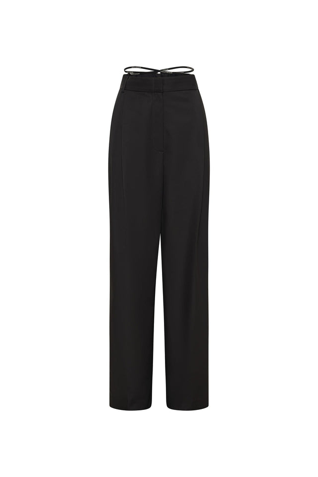 Conrad Wrap High-waisted Pant in Black - CAMILLA AND MARC