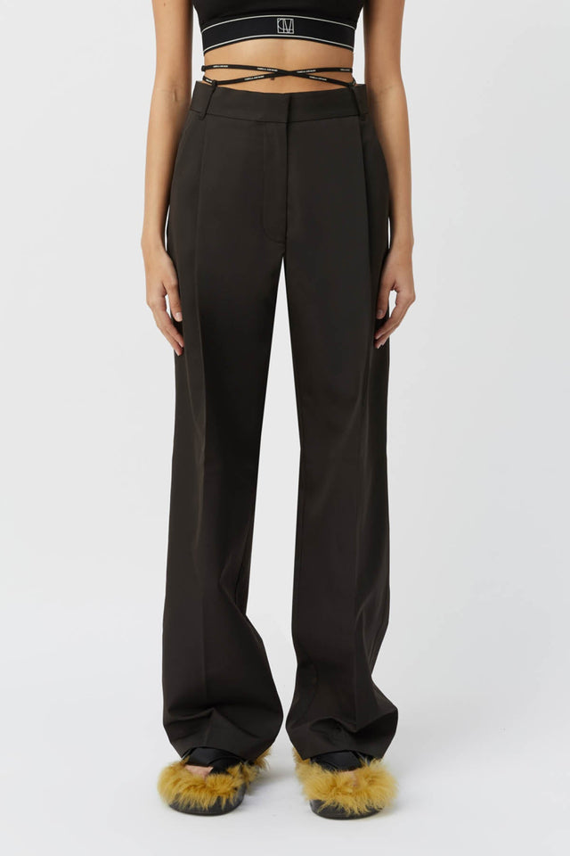 Conrad Wrap High-waisted Pant in Black - CAMILLA AND MARC