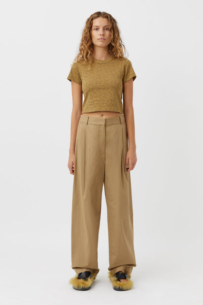 Kass Wrap High-waisted Pant in Light Brown - CAMILLA AND MARC